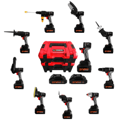 Combo Taladro + Herramientas 10 En 1 + Maletín + 2 Baterías